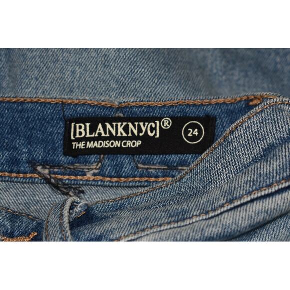 BLANKNYC $118 Star Patch Madison Crop Jean Light Wash Stretch Denim Size 24 - Picture 4 of 4